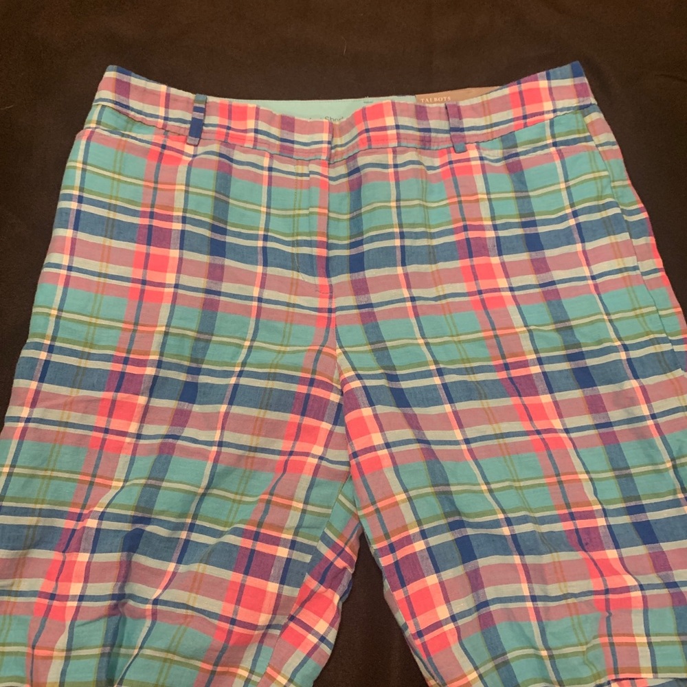 14-Talbots plaid everyday shorts